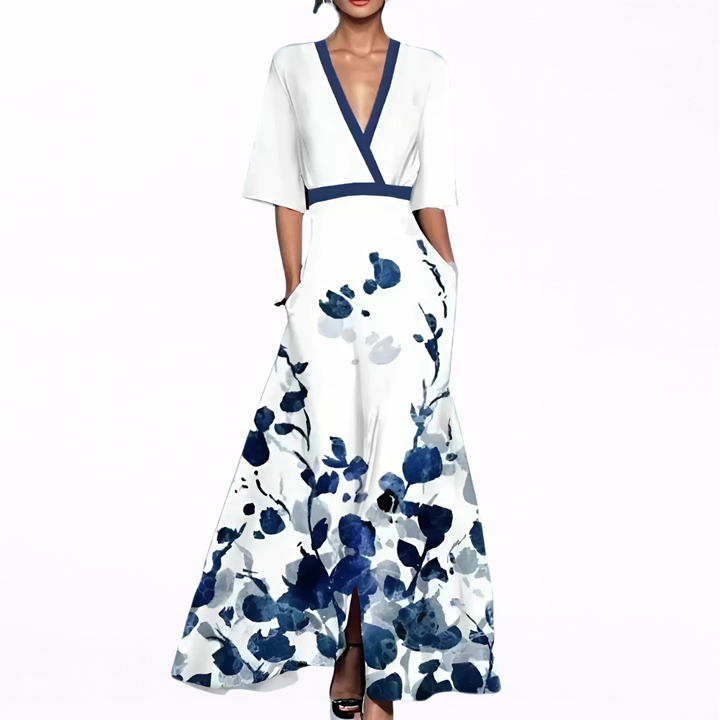 Valentina | Elegantti Maxi Mekko Syvällä Kaula-aukolla