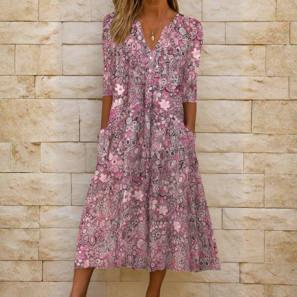 Olivia | Elegantti V-leikkausmekko