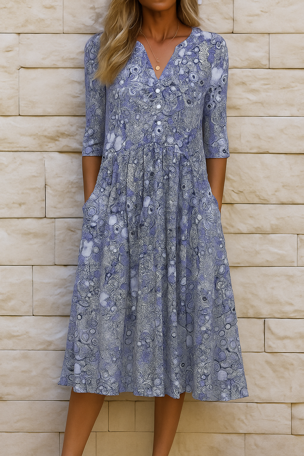 Olivia | Elegantti V-leikkausmekko