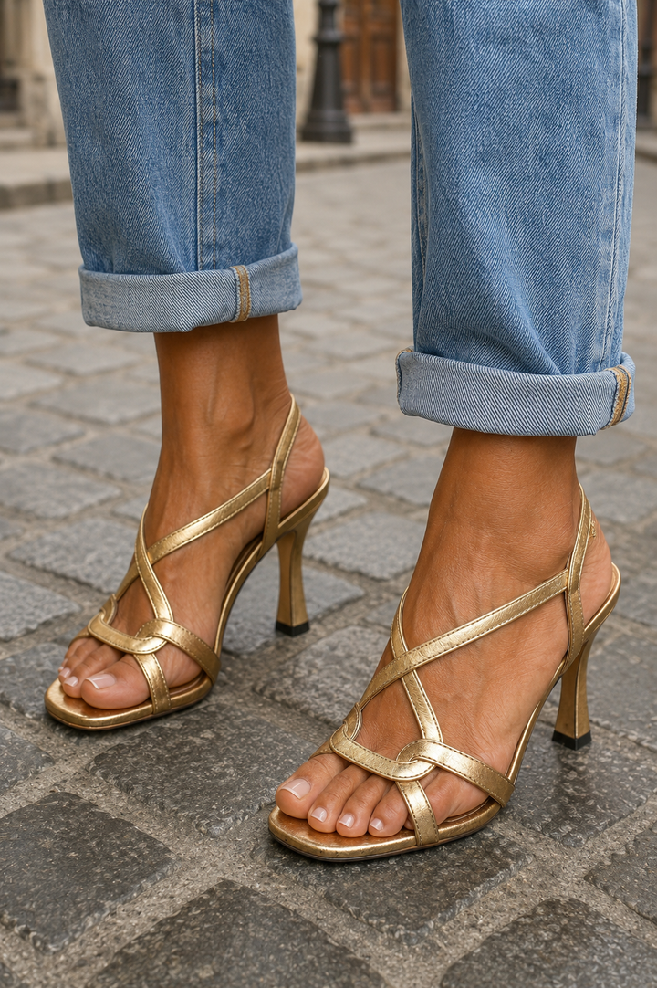 Sanna™ | Golden Summer Charm -korkosandaalit